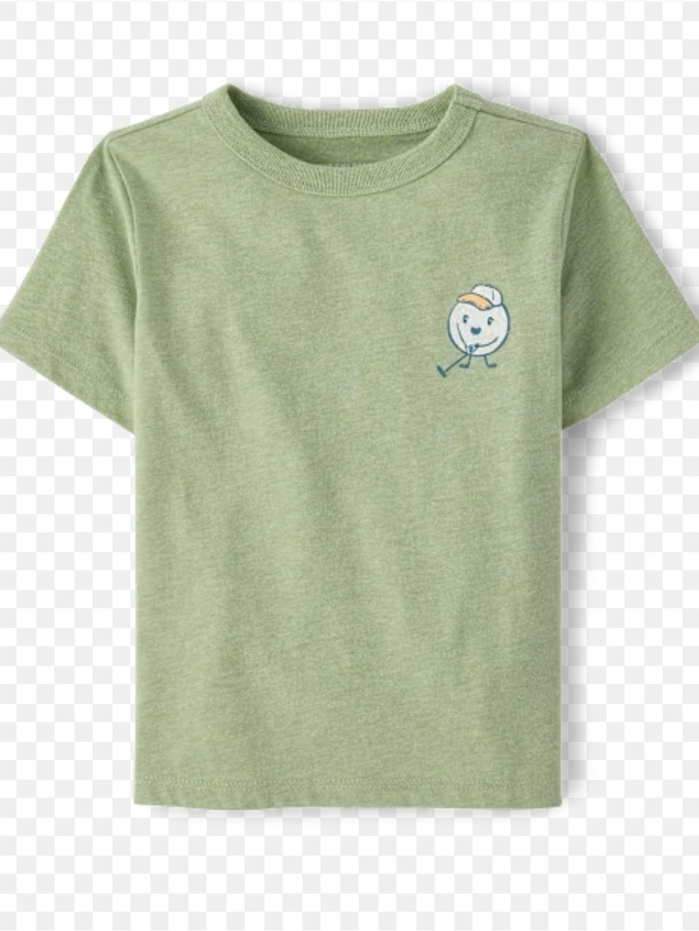The Children's Place Light Sage Short Sleeve Tee with Smile Patch